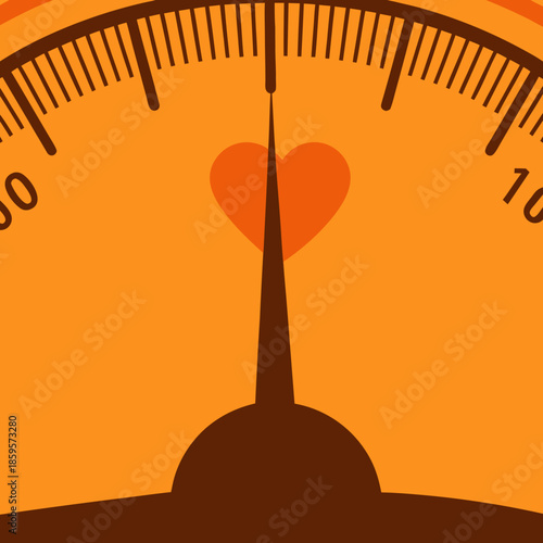Valentine Love Meter Gauge With Heart