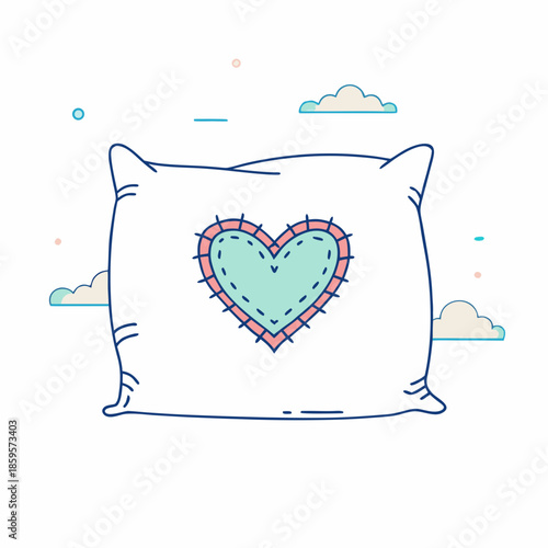 Valentine Pillow With Stitched Heart Cozy