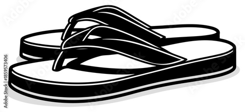 Casual Flip Flop Sandal Isolated On Surface.