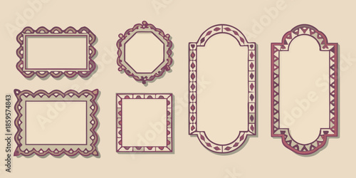 A collection of decorative vintage frames in varying shapes and sizes
