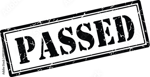 A grunge style passed stamp graphic perfect for success visuals on transparent background