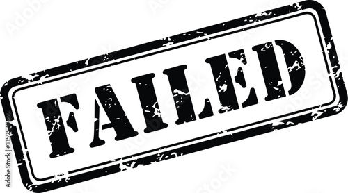 Distressed stamp displaying the word failed grunge texture vector illustration on transparent background