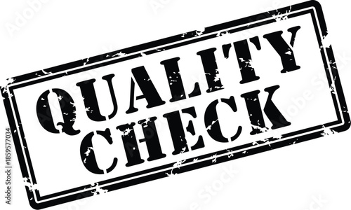 Black ink stamp displaying the words quality check a versatile graphic on transparent background