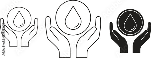 Hands Holding Water Droplets