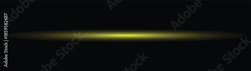 A gentle yellow light beam shines across a black space with a subtle soft focus effect and gentle gradient