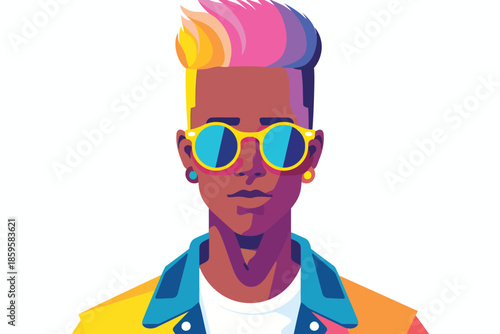Portrait of a fashionable lgbt person isolated illustration