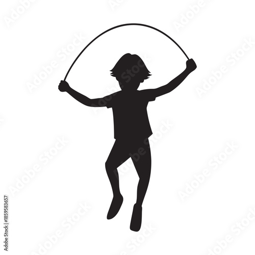 Child Playing With Jump Rope Solo