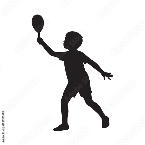 Child Playing With Paddle Ball Toy