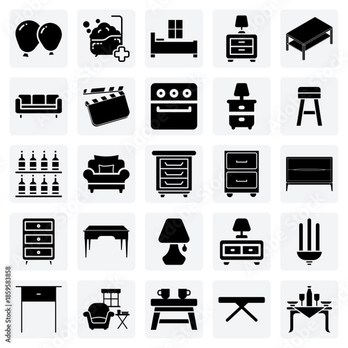 Household Furniture And Appliances – Kitchen Stove, Bathtub, And Living Room Seating For Daily Lifestyle Representation