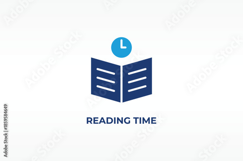 READING TIME vector, icon or logo sign isolated symbol illustration