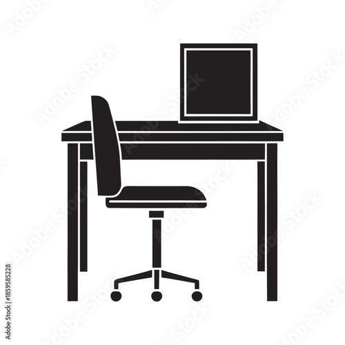 Office Desk And Chair Silhouette