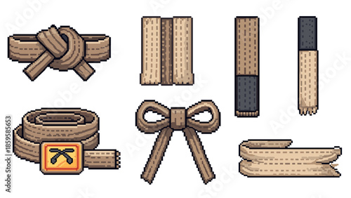 Pixel art textile patterns and knot designs