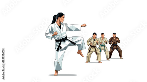 Martial arts training with geometric style: women empowerment and discipline