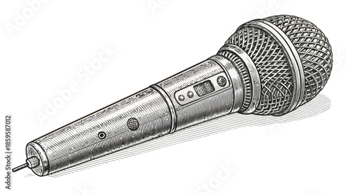 Vintage microphone for music performance and public speaking