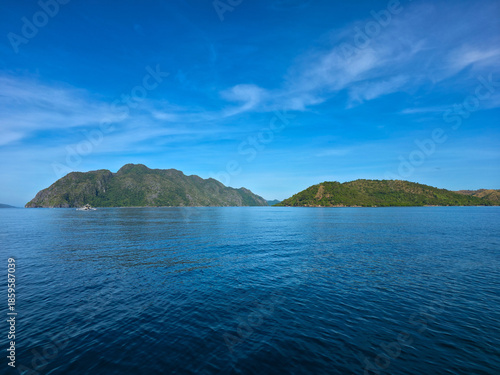 Canvas Print Two different island origin near the Bushuanga on sunny day with clear sky