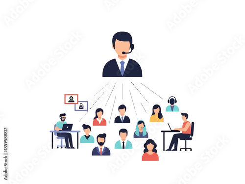 Team Collaboration and Communication Network Concept