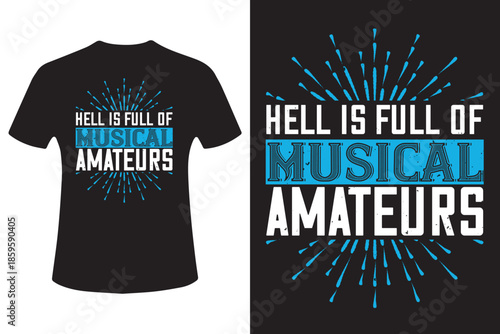 Black t shirt with musical quote design