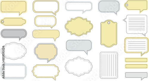 Balloon Ribbon Frame Vector Set: Glitter Ornaments, Circle & Square Decorations with Labels, Banners, Arrows & Copy Space Templates for Advertisement, Headline & Message Designs