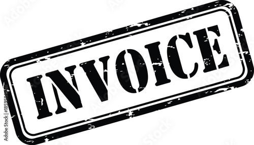 Black grunge stamp with the word invoice isolated perfect for design projects on transparent background