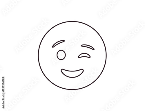 wink winking face emoji fun smile smiling emoji symbol sign icon vector illustration isolated flat playful, flirting, 