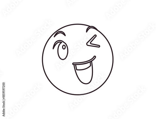 wink winking face emoji fun smile smiling emoji symbol sign icon vector illustration isolated flat playful, flirting, 