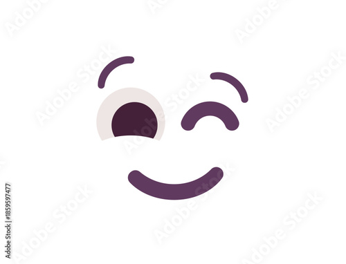 wink winking face emoji fun smile smiling emoji symbol sign icon vector illustration isolated flat playful, flirting, 