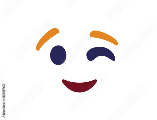 wink winking face emoji fun smile smiling emoji symbol sign icon vector illustration isolated flat playful, flirting, 