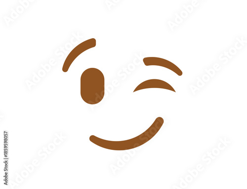 wink winking face emoji fun smile smiling emoji symbol sign icon vector illustration isolated flat playful, flirting, 