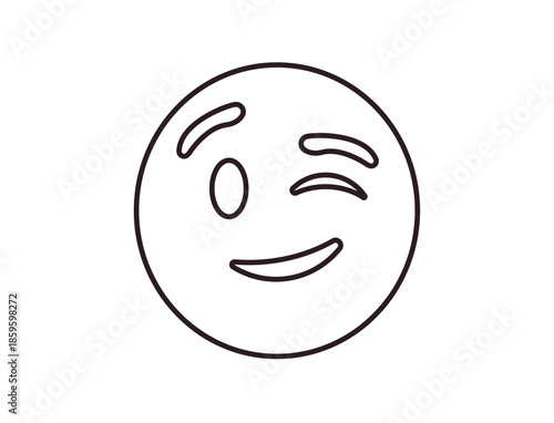 wink winking face emoji fun smile smiling emoji symbol sign icon vector illustration isolated flat playful, flirting, 