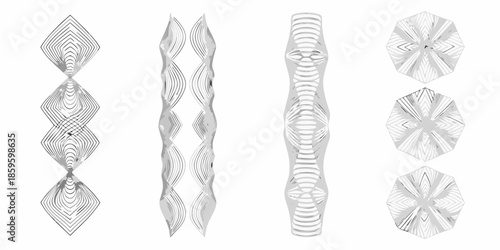 Abstract geometric shapes in white a study of lines and symmetry