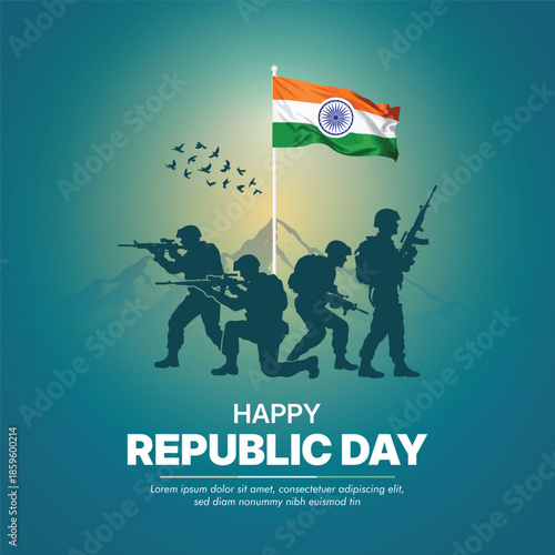 Indian republic day social media poster