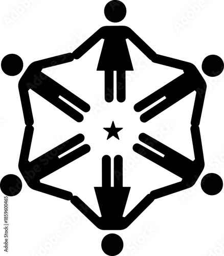 People Holding Hands in Circle Symbolizing Unity, Teamwork, and Community