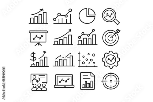 Business Analytics and Financial Growth Icons