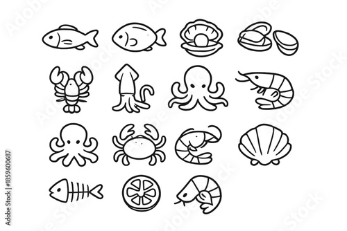 Seafood Icons Collection