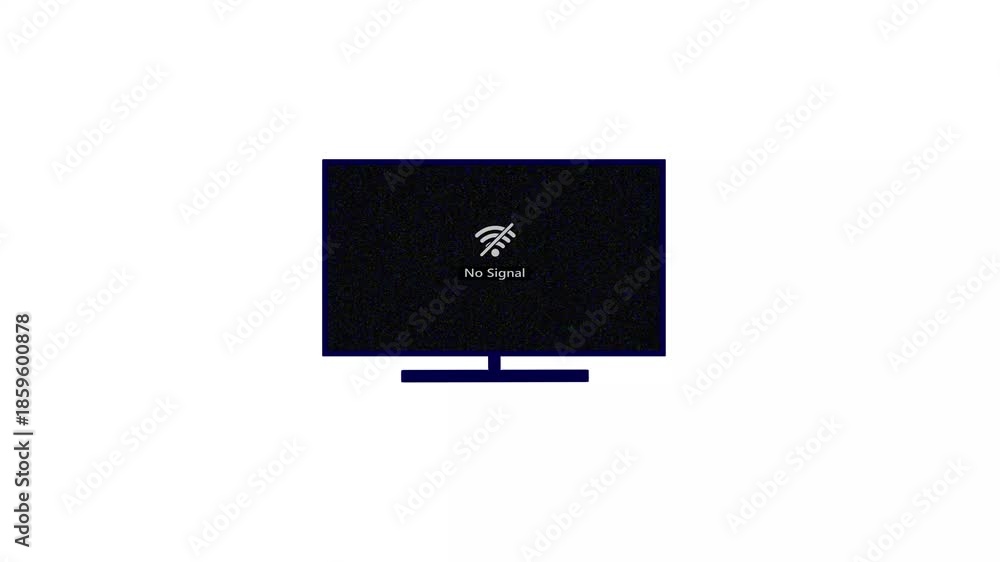 Retro TV No Signal Animation with Glitch Text. 4K Television Static ...