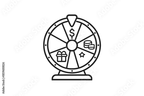Spinning Prize Wheel with Icons