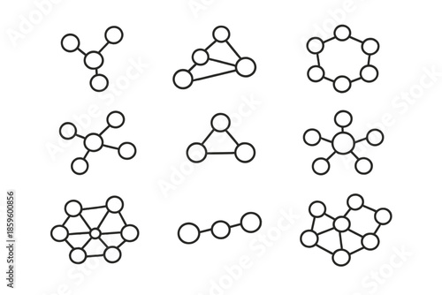 Network Structures and Connections Icons