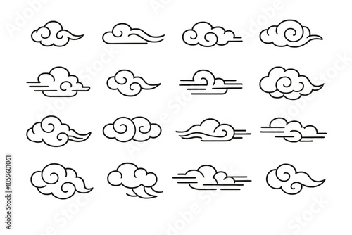 Collection of Traditional Asian Clouds