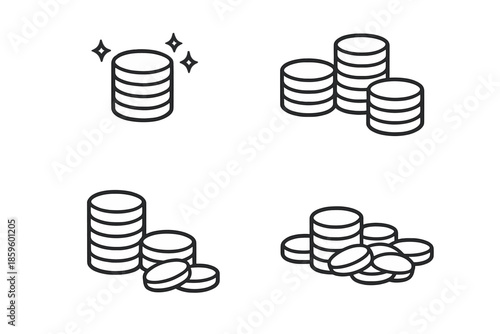 Coin Stacks Icon Set