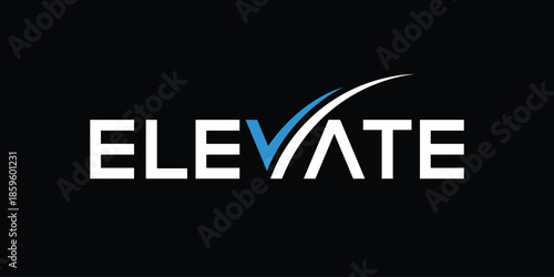 typography text elevate business logo design vector template