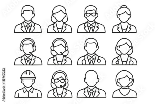 Collection of 12 Professional Avatar Icons
