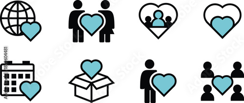 Icon Pack feelings, affection, romantic, kiss for Web UI UX, Mobile Apps, and Digital Asset