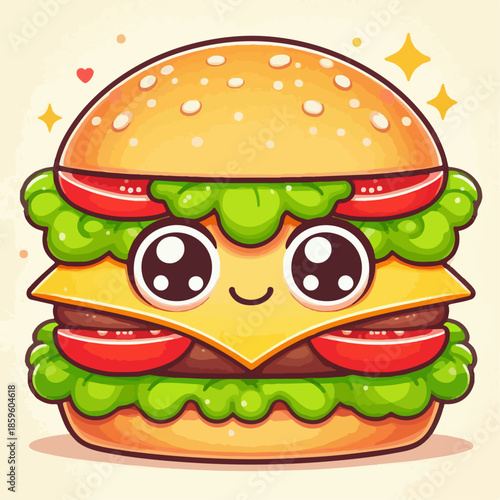 hamburger on white background