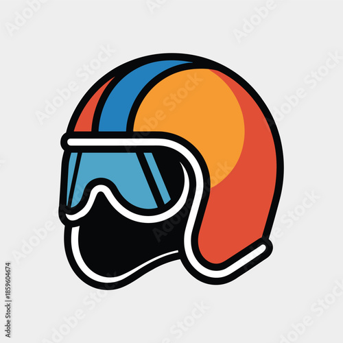 mototbike helmet vector icon on white background.