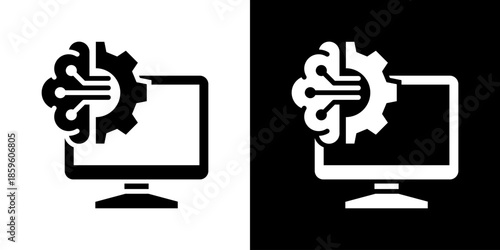 Ai Icon Set Vector Collection Isolated In Black And White