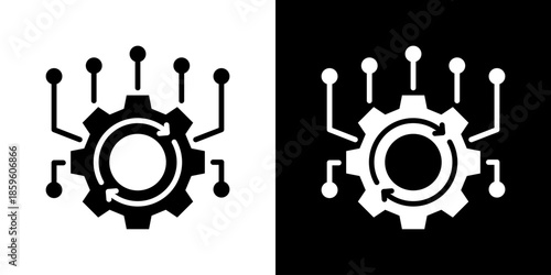Autonomous Icon Set Vector Collection Isolated In Black And White