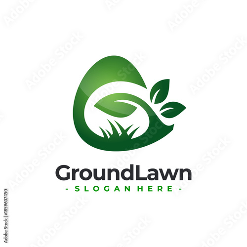 Letter G for Lawn Care Logo Vector. Concept of grass, landscape and lawn maintenance logo template design.