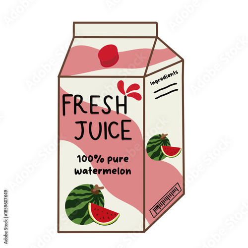 illustration of a box of watermelon juice 