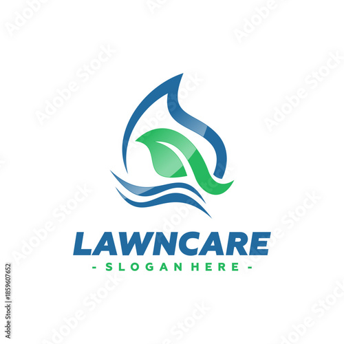 Lawn Care Service Logo Vector. Concept of landscaping, gardening and lawn maintenance logo template design.
