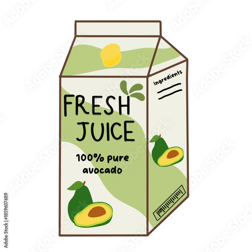 Illustration of the avocado juice box 